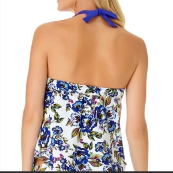 A.N.A FLORAL TANKINI RUFFLE SWIMWEAR TOP SIZE SMALL NEW - Picture 2 of 2
